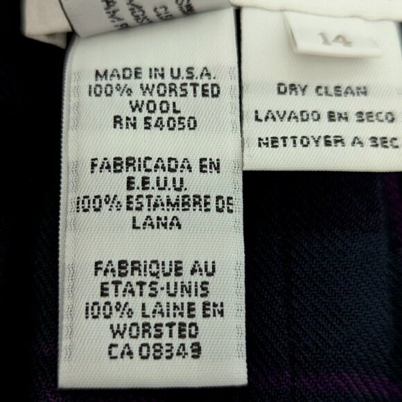 VTG Jones New York Tartan Wool Wrap Skirt 14 Tartan Plaid Pleated Fringe VINTAGE - Picture 9 of 11